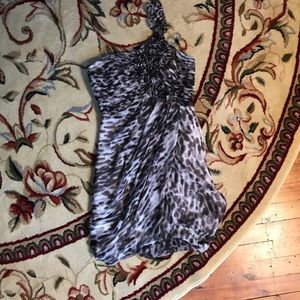 BCBG one shoulder formal dress